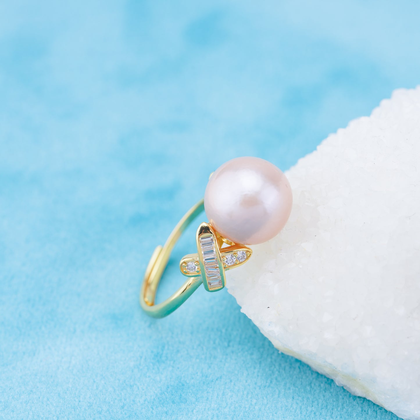 re010936 DIY 9-11mm Natural Freshwater pearl Ring accessory 925 sterling silver Adjustable size engagement ring for women