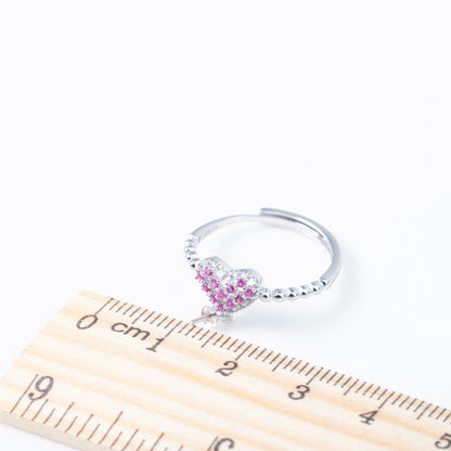 r010869 DIY 6-8mm Natural Freshwater pearl Ring accessory 925 sterling silver Adjustable size engagement jewelry ring for women
