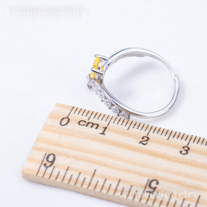r010895 DIY 6-8mm Natural Freshwater pearl Ring accessory 925 sterling silver Adjustable size engagement jewelry ring for women