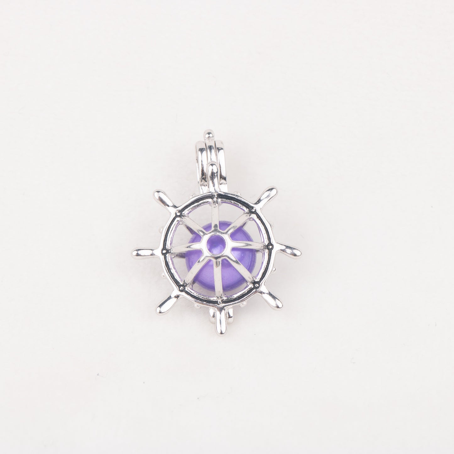 C030056 sterling silver rudder hulm shape Freshwater pearl cage pendant necklace jewelry locket for pearl party