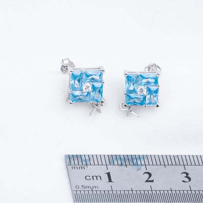 e060707 S925 pearl earring 925 sterling silver DIY 7-8mm Natural Freshwater pearl stud earring for women