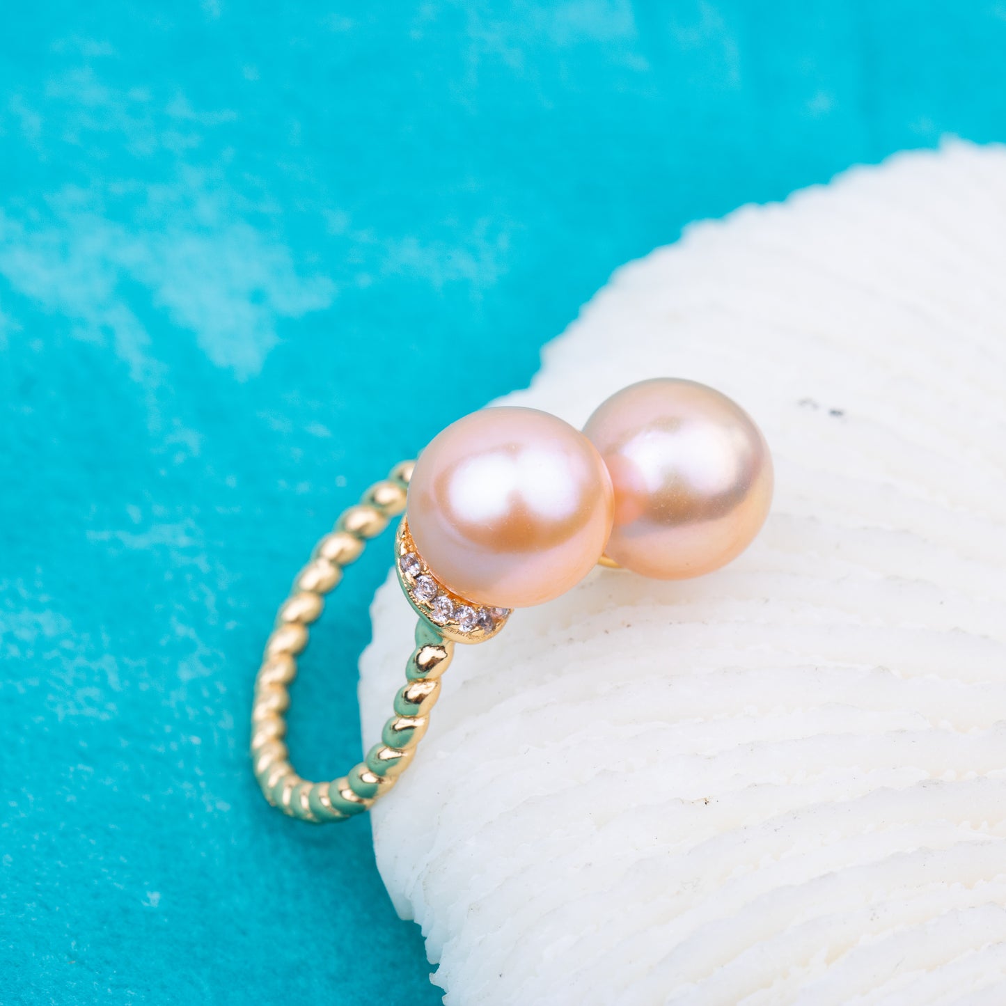 r010758 DIY 7-8mm Natural Freshwater pearl Ring accessory 925 sterling silver Adjustable size engagement jewelry ring for women