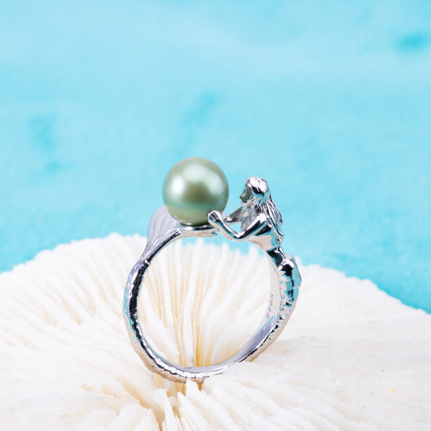 sr070885  DIY 6-8mm Natural Freshwater pearl Ring accessory 925 sterling silver Sized ring engagement jewelry ring for women