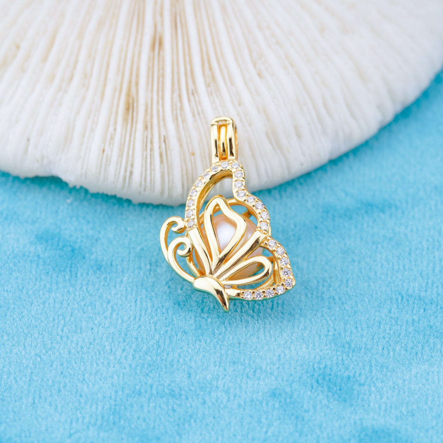 C030126 sterling silver Freshwater pearl cage pendant necklace jewelry locket for pearl party