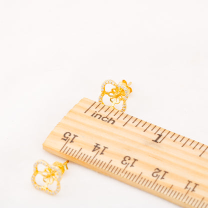 e010868 S925 pearl earring 925 sterling silver DIY 7-8mm Natural Freshwater pearl stud earring for women