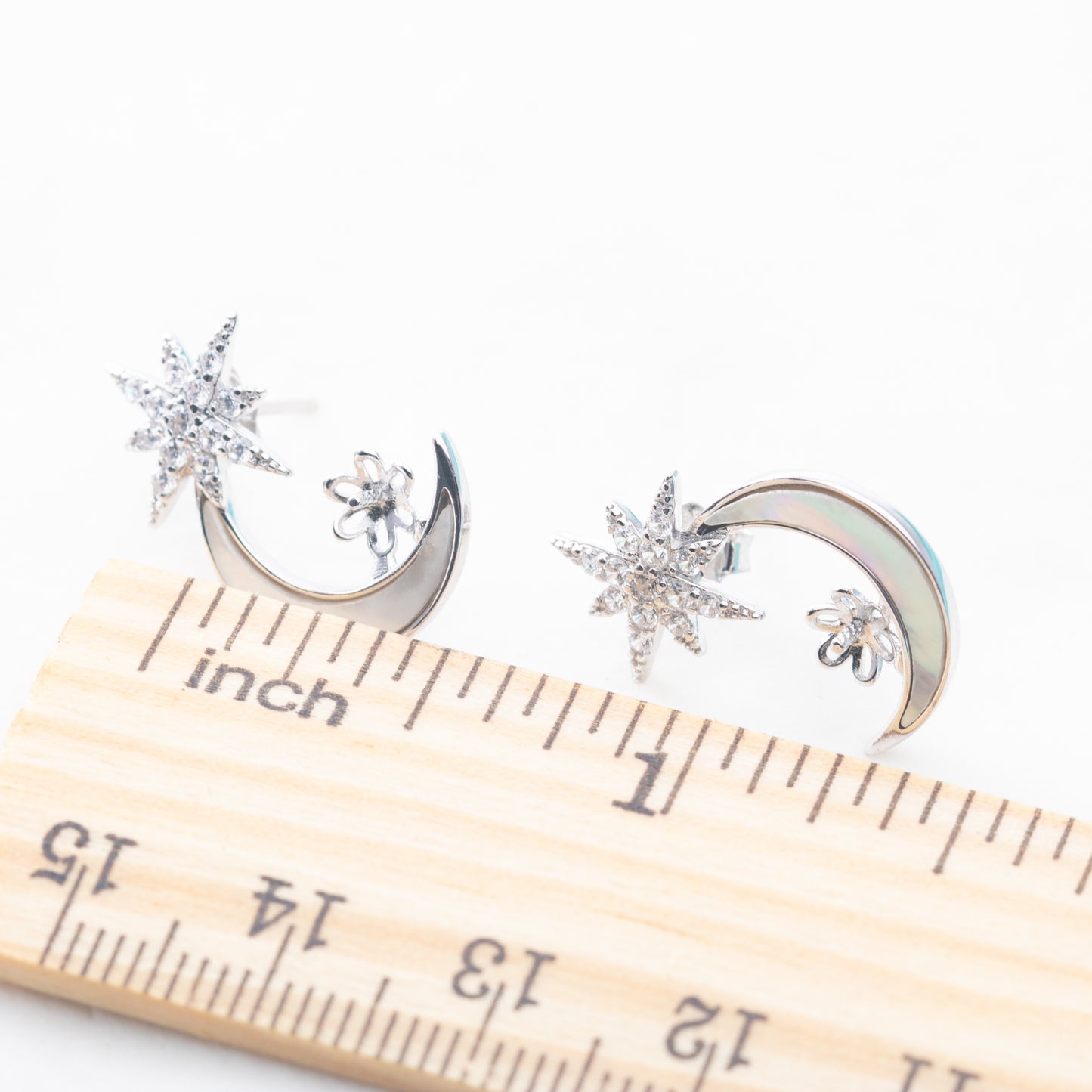 e010833 S925 pearl earring 925 sterling silver DIY 7-8mm Natural Freshwater pearl stud earring for women