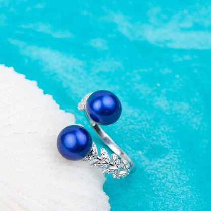 r020733 DIY 7-8mm Natural Freshwater pearl Ring accessory 925 sterling silver Adjustable size engagement jewelry ring for women