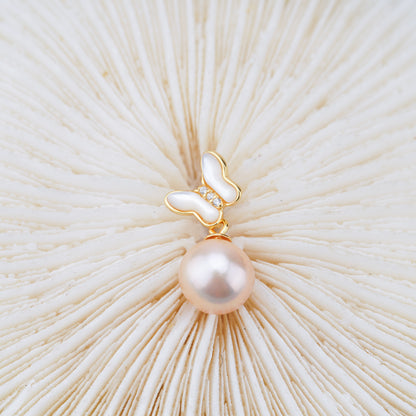 P011034 DIY 6-8mm Natural Freshwater pearl pendant accessory 925 sterling silver engagement jewelry necklace for women