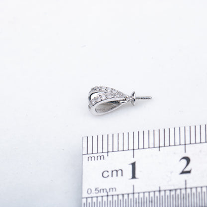 P010842 DIY 7-9mm Natural Freshwater pearl pendant accessory 925 sterling silver engagement jewelry necklace for women