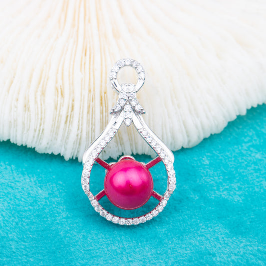 P010910  DIY 7-9mm Natural Freshwater pearl pendant accessory 925 sterling silver engagement jewelry necklace for women