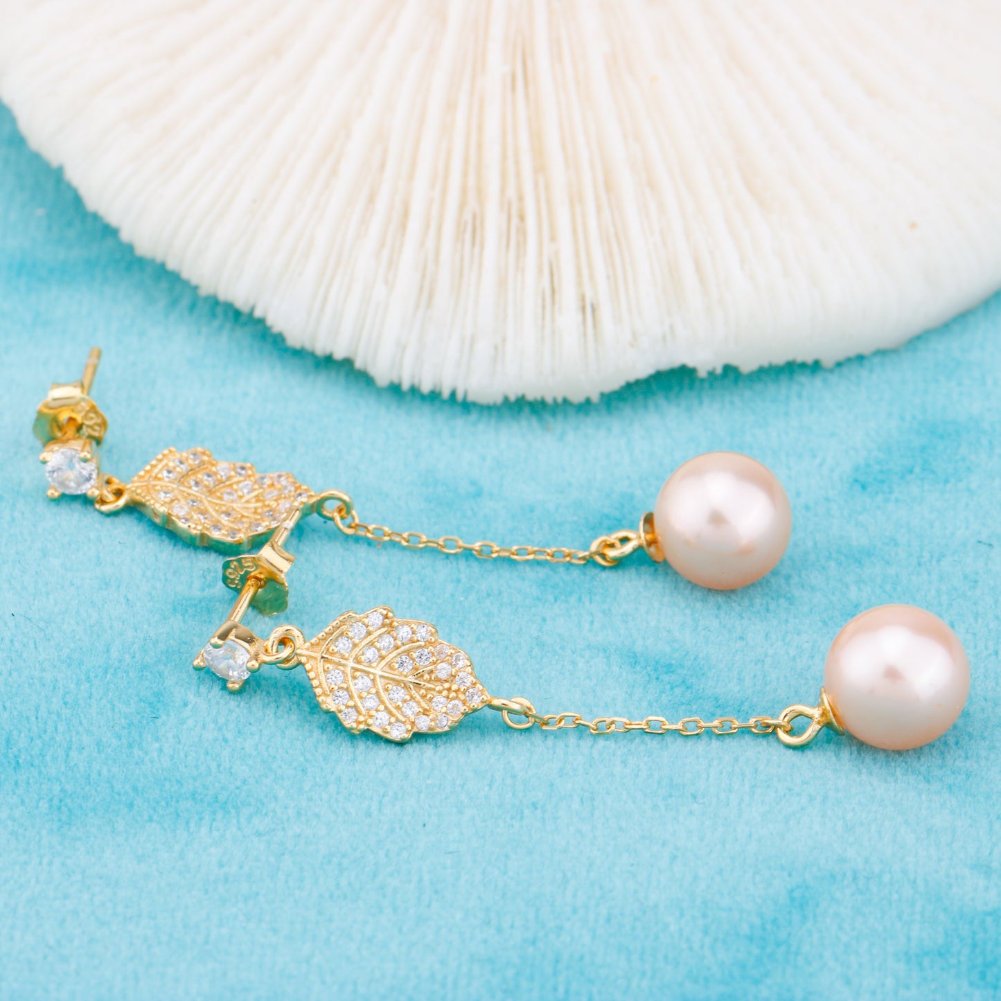 e010897 S925 pearl earring 925 sterling silver DIY 7-8mm Natural Freshwater pearl stud earring for women