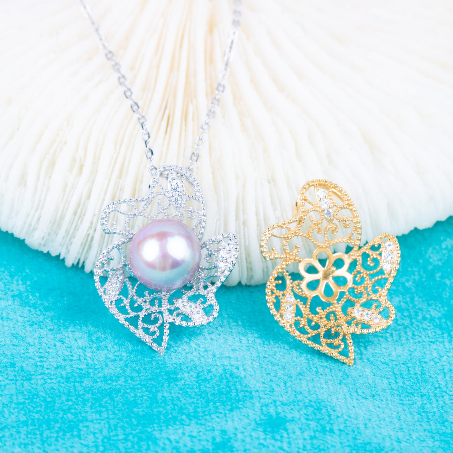 P010955 DIY 6-8mm Natural Freshwater pearl pendant accessory 925 sterling silver engagement jewelry necklace for women