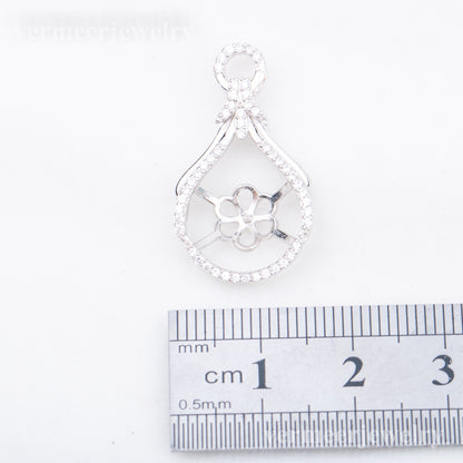 P010910  DIY 7-9mm Natural Freshwater pearl pendant accessory 925 sterling silver engagement jewelry necklace for women