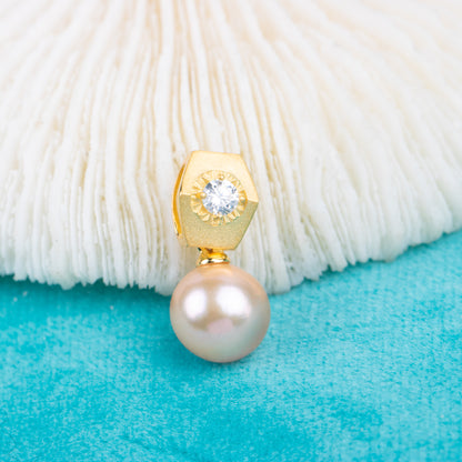 P040945 DIY 6-8mm Natural Freshwater pearl pendant accessory 925 sterling silver engagement jewelry necklace for women