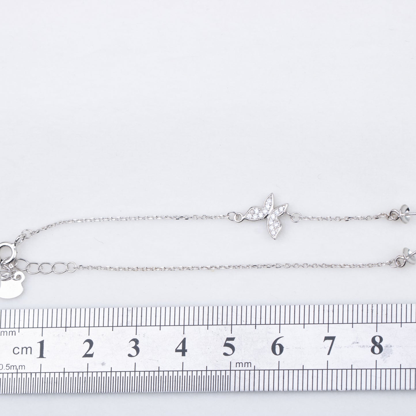 b010206  DIY 7-8mm Natural Freshwater pearl bracelet accessory 925 sterling silver adjustable chain bracelet for women