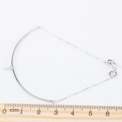 b040223  DIY 7-8mm Natural Freshwater pearl bracelet accessory 925 sterling silver adjustable chain bracelet for women