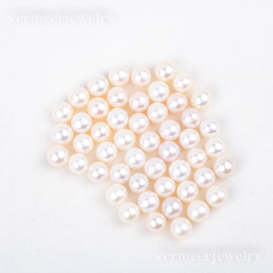 Wholesale White color 8-9mm AAAA grade loose freshwater pearl round shape no hole bead for pearl party