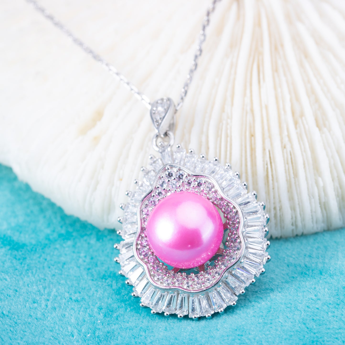 Pe010999  DIY 9-12mm Natural Freshwater pearl pendant accessory 925 sterling silver engagement jewelry necklace for women