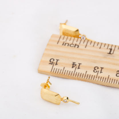 e010882 S925 pearl earring 925 sterling silver DIY 7-8mm Natural Freshwater pearl stud earring for women