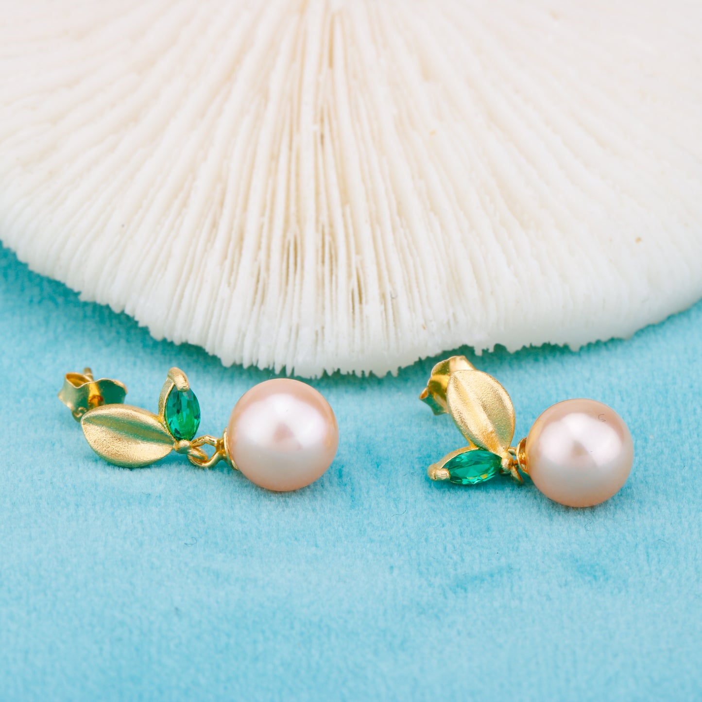 e010880 S925 pearl earring 925 sterling silver DIY 7-8mm Natural Freshwater pearl stud earring for women