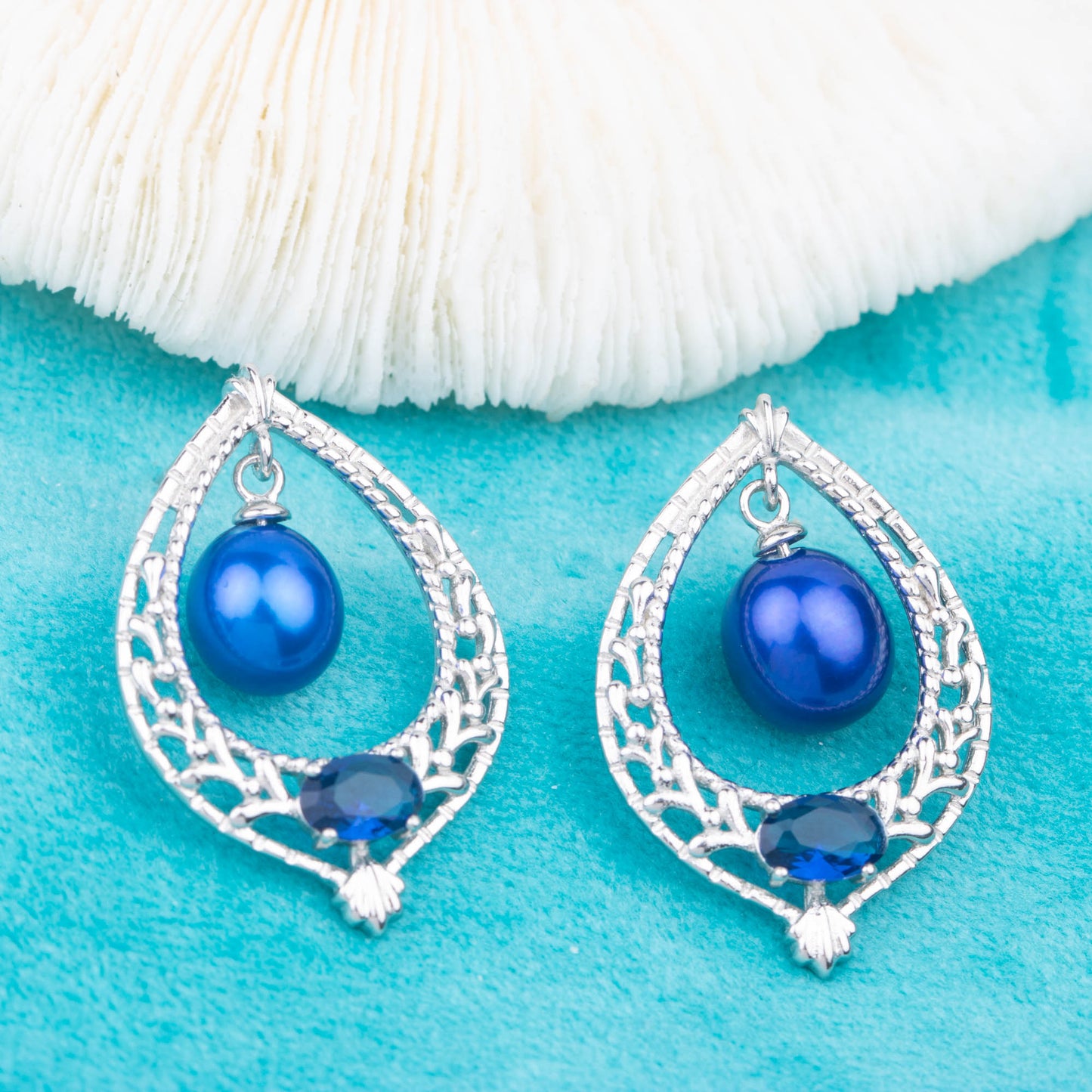 e120748 S925 pearl earring 925 sterling silver DIY 7-8mm Natural Freshwater pearl stud earring for women