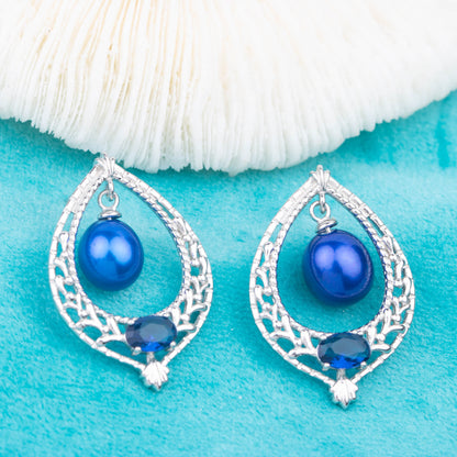 e120748 S925 pearl earring 925 sterling silver DIY 7-8mm Natural Freshwater pearl stud earring for women