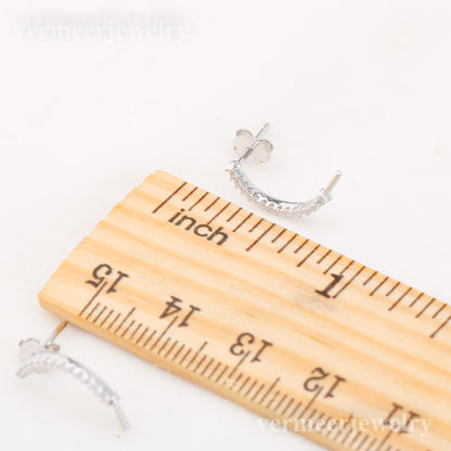 e010866 S925 pearl earring 925 sterling silver DIY 7-8mm Natural Freshwater pearl stud earring for women