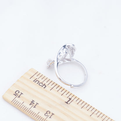 re010938 DIY 9-11mm Natural Freshwater pearl Ring accessory 925 sterling silver Adjustable size engagement ring for women