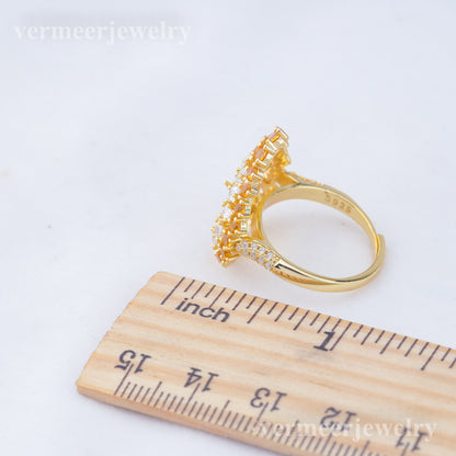 re010970 DIY 9-11mm Natural Freshwater pearl Ring accessory 925 sterling silver Adjustable size engagement ring for women