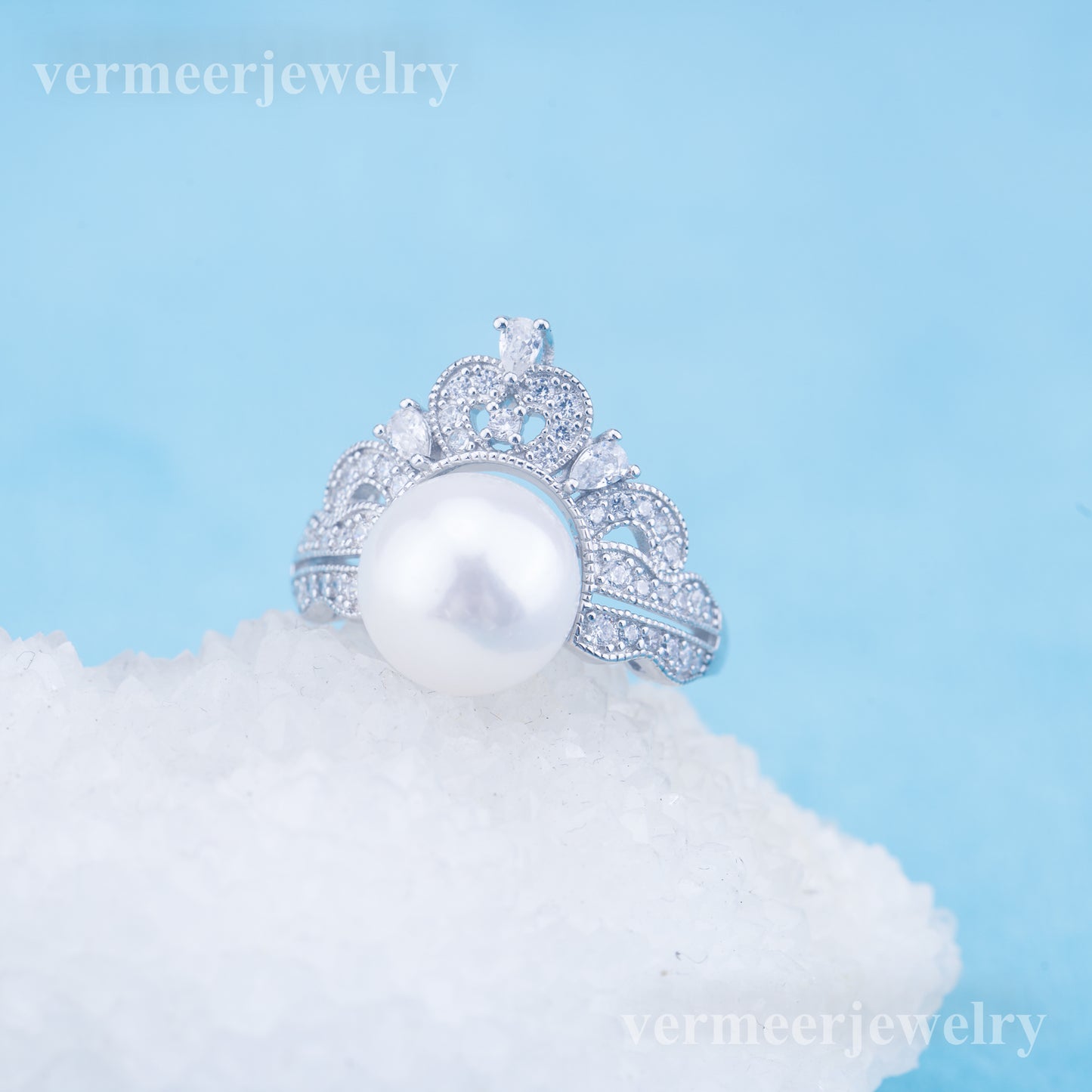 re070946 DIY 9-11mm Natural Freshwater pearl Ring accessory 925 sterling silver Adjustable size engagement ring for women