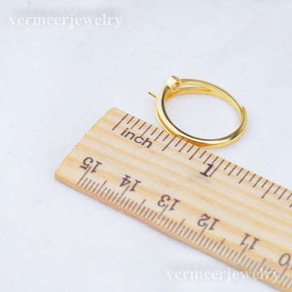 r010919 DIY 6-8mm Natural Freshwater pearl Ring accessory 925 sterling silver Adjustable size engagement jewelry ring for women