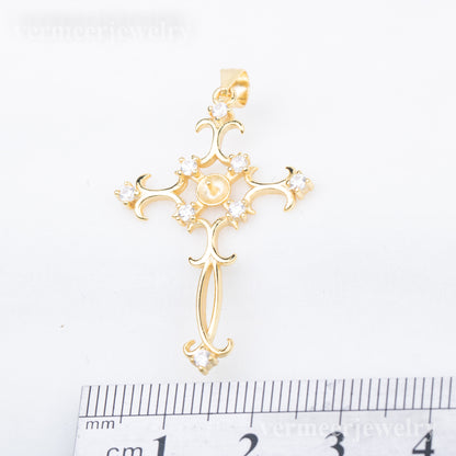 P010876 DIY 5-8mm Natural Freshwater pearl pendant 925 sterling silver cross shape necklace for women halloween jewelry