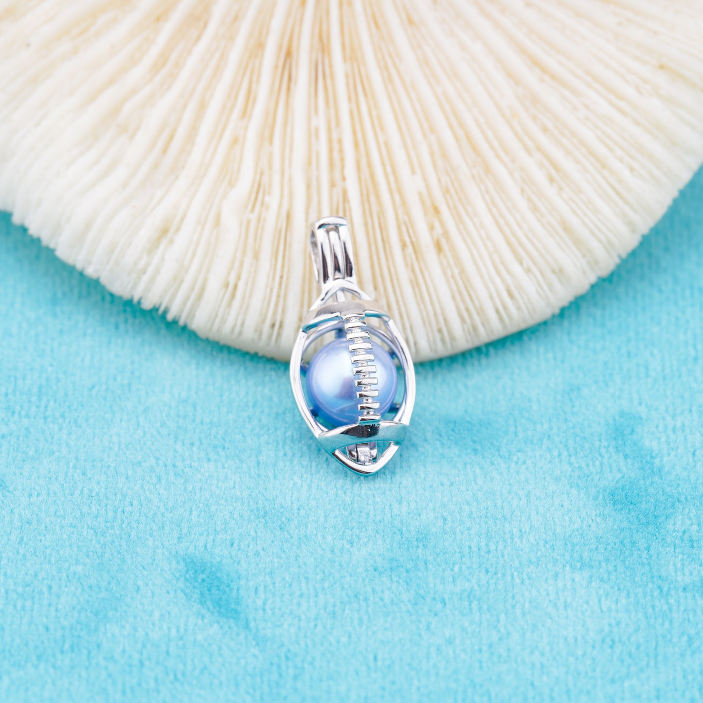 C030083 sterling silver Freshwater pearl cage pendant necklace jewelry locket for pearl party