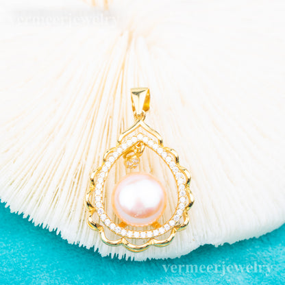 P010912  DIY 7-9mm Natural Freshwater pearl pendant accessory 925 sterling silver engagement jewelry necklace for women