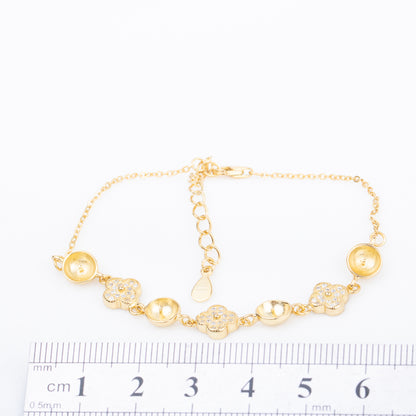 b030190 DIY 7-8mm Natural Freshwater pearl bracelet accessory 925 sterling silver adjustable chain bracelet for women