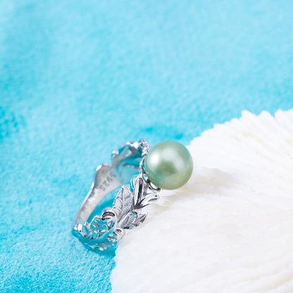 sr070882  DIY 6-8mm Natural Freshwater pearl Ring accessory 925 sterling silver Sized ring engagement jewelry ring for women