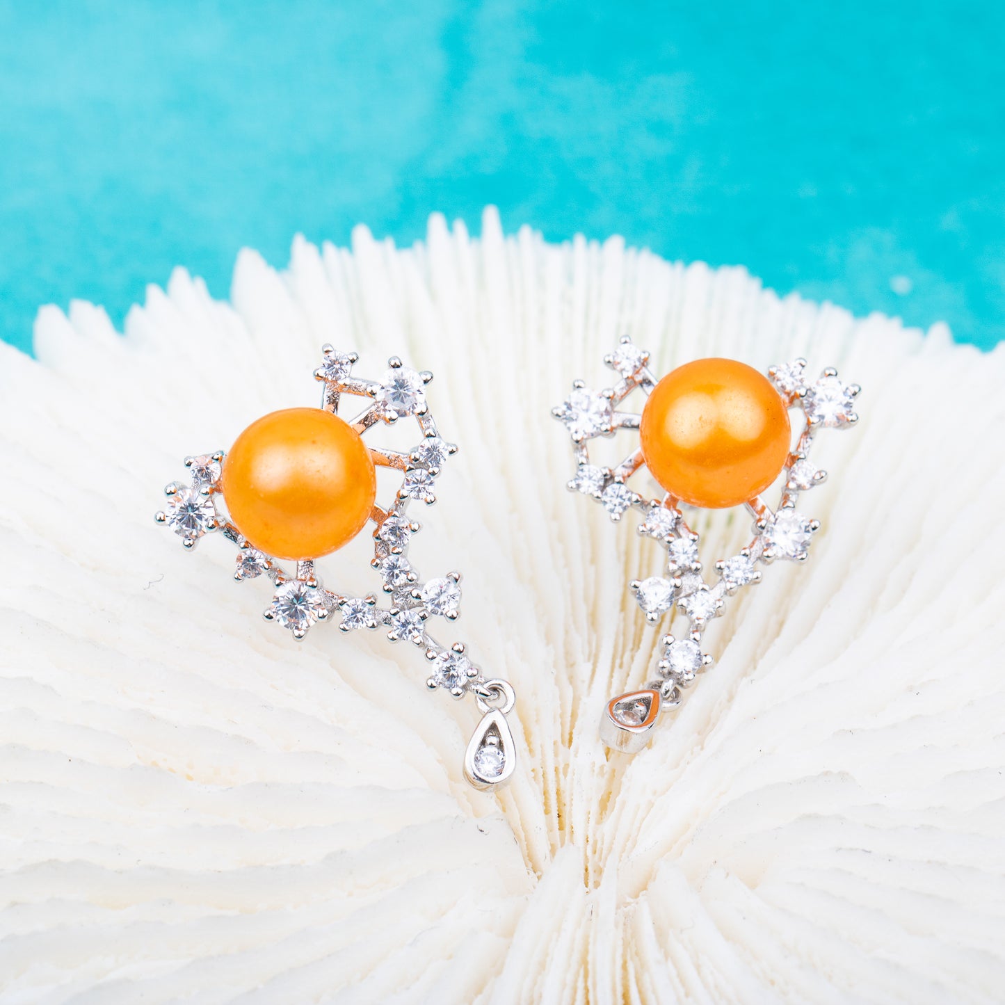 e010718 S925 pearl earring 925 sterling silver DIY 7-8mm Natural Freshwater pearl stud earring for women