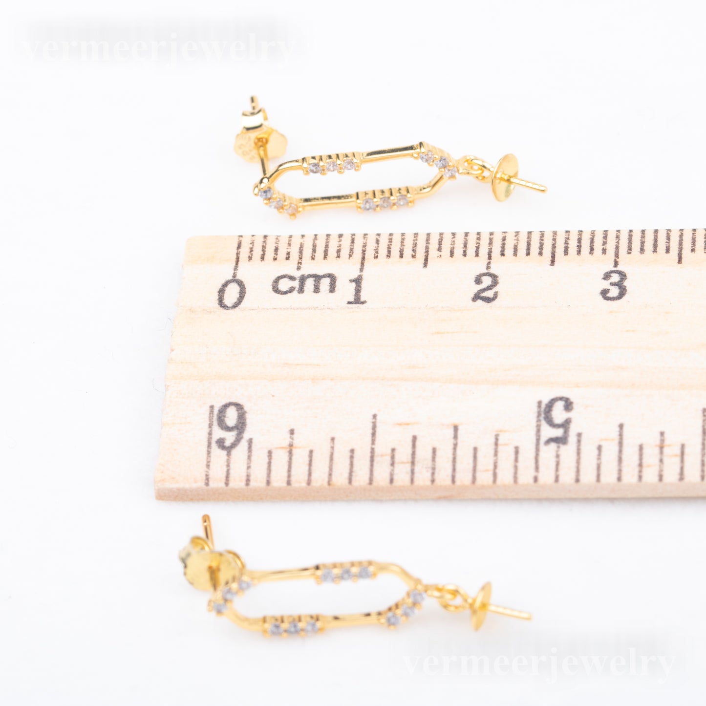 e010776 S925 pearl earring 925 sterling silver DIY 7-8mm Natural Freshwater pearl stud earring for women