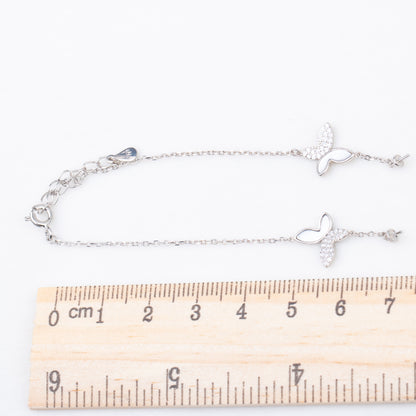 b010216  DIY 7-8mm Natural Freshwater pearl bracelet accessory 925 sterling silver adjustable chain bracelet for women