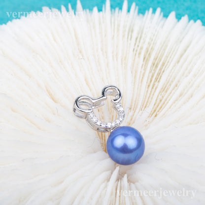 P010850 DIY 7-9mm Natural Freshwater pearl pendant accessory 925 sterling silver engagement jewelry necklace for women