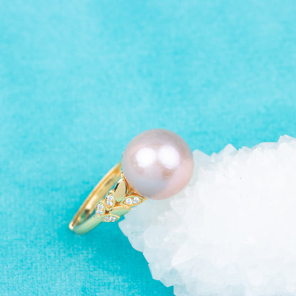 re010850DIY 9-11mm Natural Freshwater pearl Ring accessory 925 sterling silver Adjustable size engagement jewelry ring for women