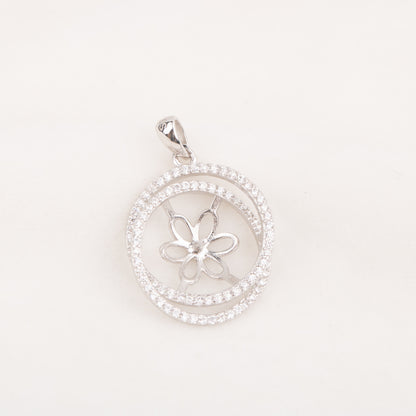 Pe010788 DIY 9-12mm Natural Freshwater pearl pendant accessory 925 sterling silver engagement jewelry necklace for women