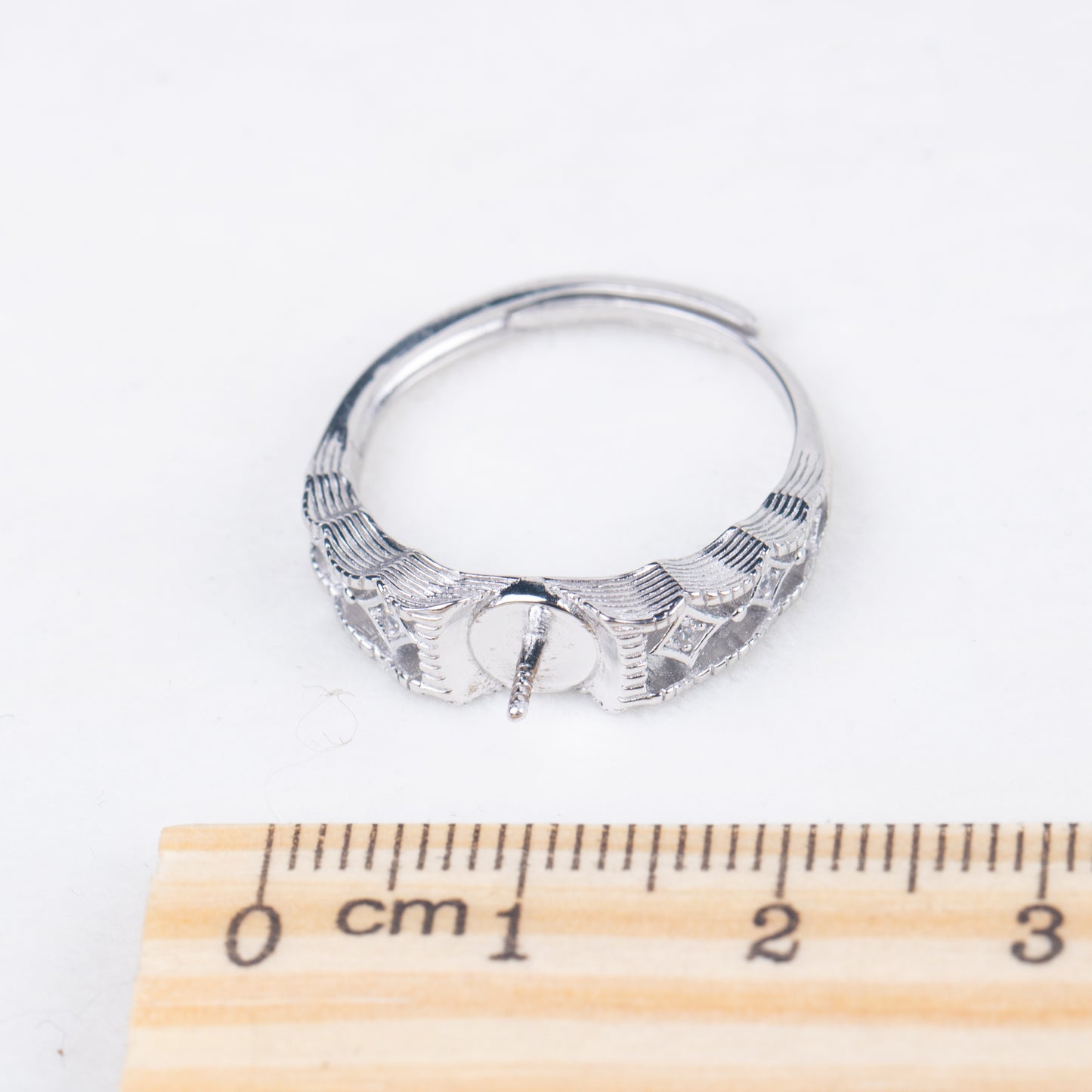 r040825 DIY 7-8mm Natural Freshwater pearl Ring accessory 925 sterling silver Adjustable size engagement jewelry ring for women