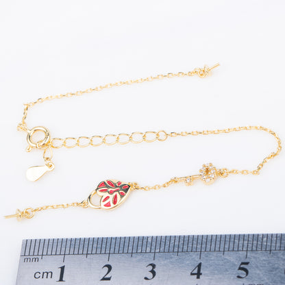 b010196 DIY 7-8mm Natural Freshwater pearl bracelet accessory 925 sterling silver adjustable chain bracelet for women