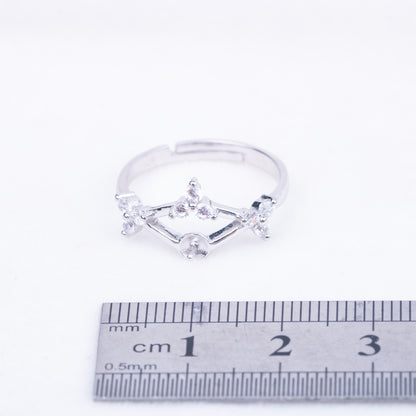 r010756 DIY 7-8mm Natural Freshwater pearl Ring accessory 925 sterling silver Adjustable size engagement jewelry ring for women
