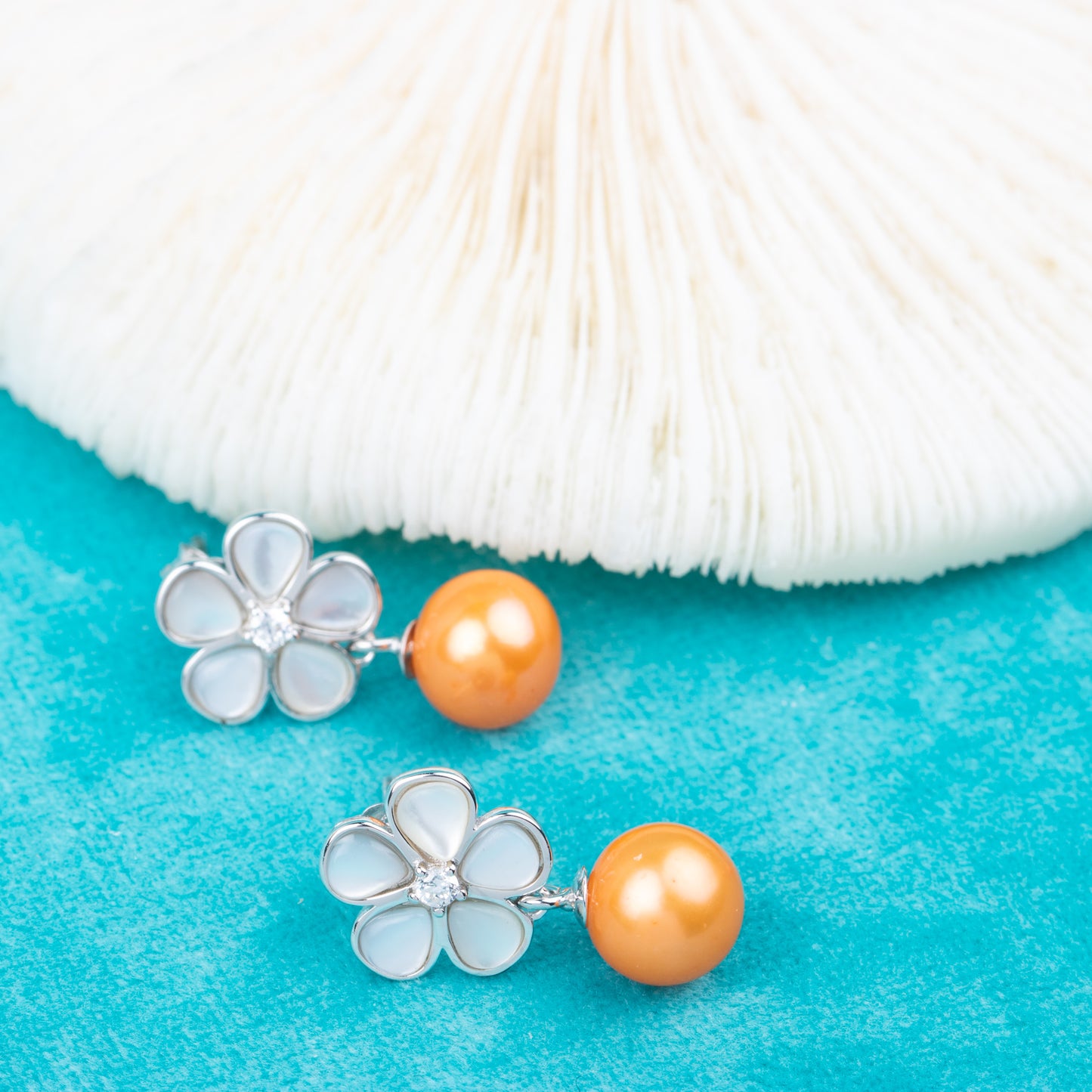 e010823 S925 pearl earring 925 sterling silver DIY 7-8mm Natural Freshwater pearl stud earring for women