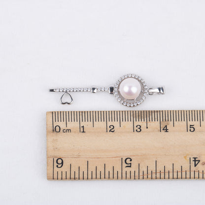 P030538 DIY 7-8mm Natural Freshwater pearl pendant accessory 925 sterling silver engagement jewelry necklace for women