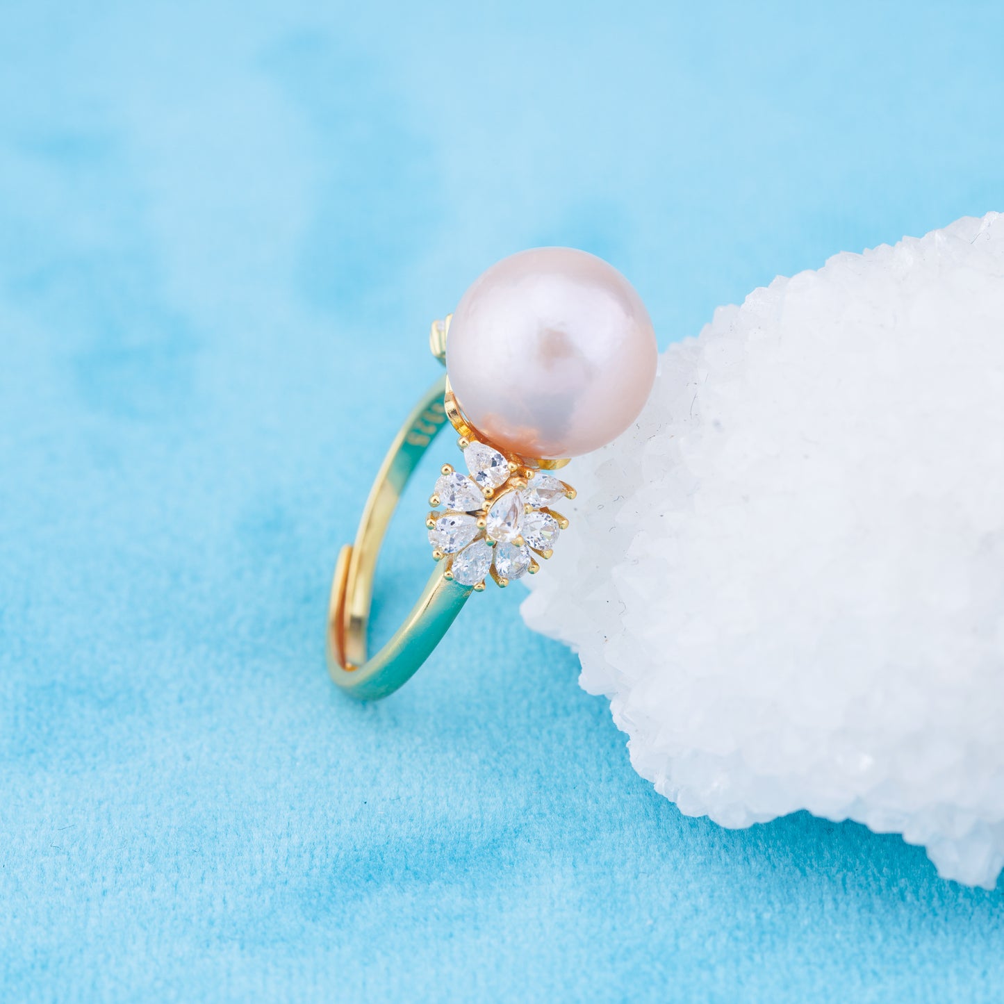 re010962 DIY 9-11mm Natural Freshwater pearl Ring accessory 925 sterling silver Adjustable size engagement ring for women