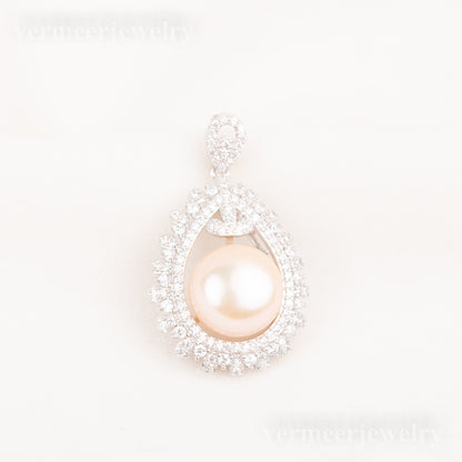 Pe010809 DIY 9-12mm Natural Freshwater pearl pendant accessory 925 sterling silver engagement jewelry necklace for women