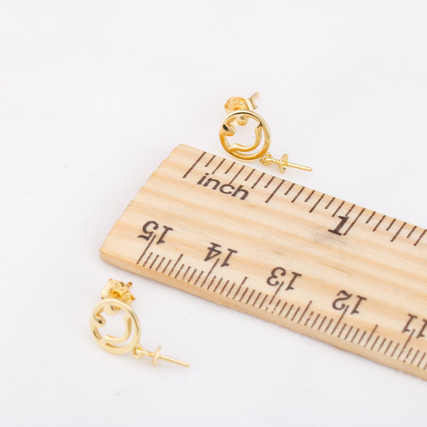 e010878 S925 pearl earring 925 sterling silver DIY 7-8mm Natural Freshwater pearl stud earring for women